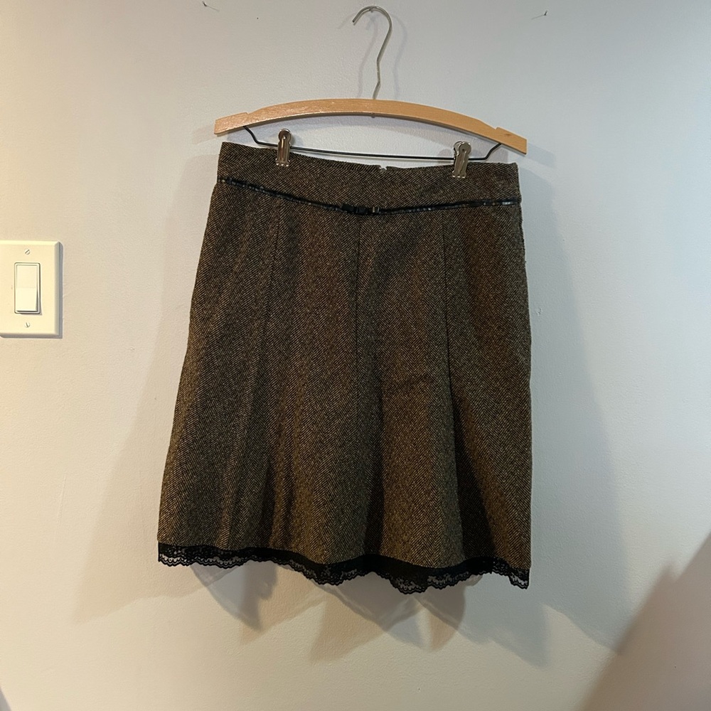 Joe Benbasset Black and Brown  Skirt with lace trim size 9